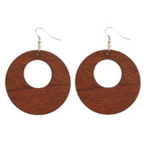 Maxbell Boho Fashion Wooden Drop Dangle Hook Earrings Beach DIY Jewelry Brown 50mm