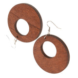 Maxbell Boho Fashion Wooden Drop Dangle Hook Earrings Beach DIY Jewelry Brown 50mm