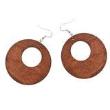 Maxbell Boho Fashion Wooden Drop Dangle Hook Earrings Beach DIY Jewelry Brown 50mm