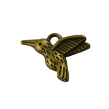 Maxbell 50Pcs Jewelry DIY Punk Vintage Bronze Hummingbird Shaped Charms Pendants