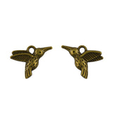 Maxbell 50Pcs Jewelry DIY Punk Vintage Bronze Hummingbird Shaped Charms Pendants