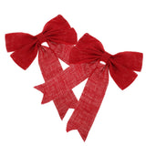 Maxbell Pair of Red Christmas Tree Decorations Festival Party Bowknot Ornament