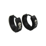 Maxbell Vintage Black Stainless Steel Punk Skull Pattern Ear Clip Stud Earrings for Men Gifts