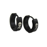 Maxbell Vintage Black Stainless Steel Punk Skull Pattern Ear Clip Stud Earrings for Men Gifts