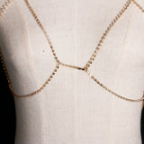 Maxbell Fashion Women Crystal Gold Bikini Bra Body Chain Harness Necklace body Jewelry Gift