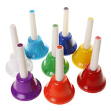 Maxbell 8 Colorful Hand Bell Children Percussion Set Sound Shaking Bell Kids Musical Instrument Toys