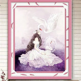 Maxbell DIY 5D Diamond Painting Swan Princess Embroidery Cross Stitch Home Decor Collectibles