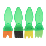 Maxbell 4 Pieces Sponge Paint Brush Seal Sponge Brush Plastic Handle Kids Painting Tool