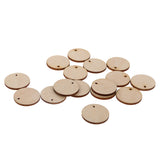 Maxbell 100 Pieces Unfinished Blank Wood Pieces Slices Round Hanging Gift Tags with Hole for Crafts DIY 30mm