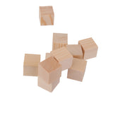 Maxbell 24 Pieces Natural Wooden Shapes Unfinished Cube Blocks Embellishments for Crafts Scrapbooking 30mm