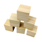 Maxbell 24 Pieces Natural Wooden Shapes Unfinished Cube Blocks Embellishments for Crafts Scrapbooking 30mm