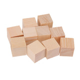 Maxbell 24 Pieces Natural Wooden Shapes Unfinished Cube Blocks Embellishments for Crafts Scrapbooking 30mm
