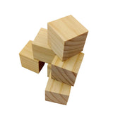 Maxbell 24 Pieces Natural Wooden Shapes Unfinished Cube Blocks Embellishments for Crafts Scrapbooking 30mm