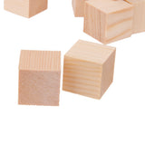 Maxbell 24 Pieces Natural Wooden Shapes Unfinished Cube Blocks Embellishments for Crafts Scrapbooking 30mm