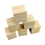 Maxbell 24 Pieces Natural Wooden Shapes Unfinished Cube Blocks Embellishments for Crafts Scrapbooking 30mm