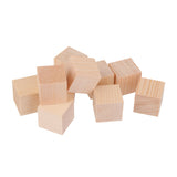 Maxbell 24 Pieces Natural Wooden Shapes Unfinished Cube Blocks Embellishments for Crafts Scrapbooking 30mm