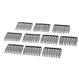 Maxbell 10 Pieces Black Plain Metal 10 Teeth Hair Combs Clips Hairpins for Dressing