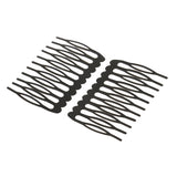 Maxbell 10 Pieces Black Plain Metal 10 Teeth Hair Combs Clips Hairpins for Dressing