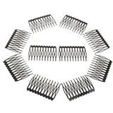 Maxbell 10 Pieces Black Plain Metal 10 Teeth Hair Combs Clips Hairpins for Dressing