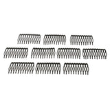 Maxbell 10 Pieces Black Plain Metal 10 Teeth Hair Combs Clips Hairpins for Dressing