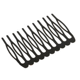 Maxbell 10 Pieces Black Plain Metal 10 Teeth Hair Combs Clips Hairpins for Dressing