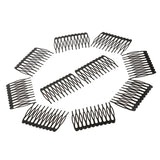 Maxbell 10 Pieces Black Plain Metal 10 Teeth Hair Combs Clips Hairpins for Dressing