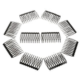 Maxbell 10 Pieces Black Plain Metal 10 Teeth Hair Combs Clips Hairpins for Dressing