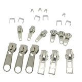 Maxbell 22 Pieces Zipper Repair Kit Metal Plastic Spiral Zip Sliders Zipper Stops Fix Your Own