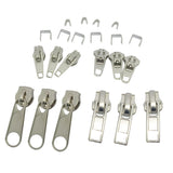 Maxbell 22 Pieces Zipper Repair Kit Metal Plastic Spiral Zip Sliders Zipper Stops Fix Your Own