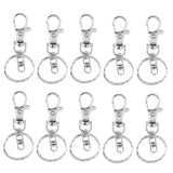 Maxbell 10 Pieces Silver Lobster Claw Clasp Keychain Key Ring Jewelry Findings