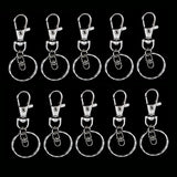 Maxbell 10 Pieces Silver Lobster Claw Clasp Keychain Key Ring Jewelry Findings