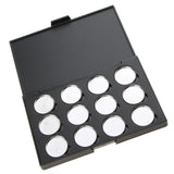 Maxbell Cosmetic Black Empty Magnetic Palette Box Concealer Blush Eyeshadow Pressed Powder Makeup Case Organizer with 12 Pigment Tin Pots Pans