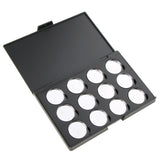 Maxbell Cosmetic Black Empty Magnetic Palette Box Concealer Blush Eyeshadow Pressed Powder Makeup Case Organizer with 12 Pigment Tin Pots Pans