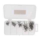 Maxbell Box of 50 Pieces High Carbon Steel Treble Hook Various Size Barbed Fishing Hooks Fishing Equipment