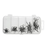 Maxbell Box of 50 Pieces High Carbon Steel Treble Hook Various Size Barbed Fishing Hooks Fishing Equipment