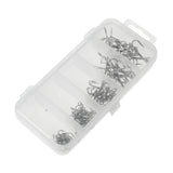 Maxbell Box of 50 Pieces High Carbon Steel Treble Hook Various Size Barbed Fishing Hooks Fishing Equipment