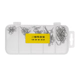 Maxbell Box of 50 Pieces High Carbon Steel Treble Hook Various Size Barbed Fishing Hooks Fishing Equipment