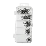 Maxbell Box of 50 Pieces High Carbon Steel Treble Hook Various Size Barbed Fishing Hooks Fishing Equipment