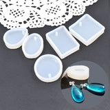 Maxbell 5Pcs Types Silicone Charm Pendant DIY Molds Jewelry Making Tools Moulds with Hole