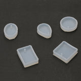 Maxbell 5Pcs Types Silicone Charm Pendant DIY Molds Jewelry Making Tools Moulds with Hole