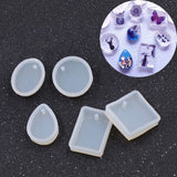 Maxbell 5Pcs Types Silicone Charm Pendant DIY Molds Jewelry Making Tools Moulds with Hole