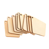 Maxbell Pack of 10 Quadrangle Wood Shapes Charms for DIY Woodcrafts