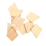 Maxbell Pack of 10 Quadrangle Wood Shapes Charms for DIY Woodcrafts