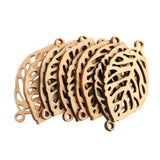 Maxbell Pack of 10 Hollow Out Leaves Wood Shapes Wood Charms for Woodcrafts