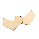 Maxbell Pack of 10 Geometric Arrows Wood Shapes Charms for DIY Woodcrafts 6.1*4.5cm