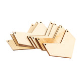 Maxbell Pack of 10 Geometric Arrows Wood Shapes Charms for DIY Woodcrafts 6.1*4.5cm