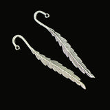 Maxbell 10 Pcs Antique Silver Beading Feather Bookmarks With Loop For Jewelry Making