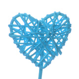 Maxbell Lovely Heart Cane Rattan Light Wedding Christmas Romantic Decor Hanging Blue