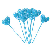 Maxbell Lovely Heart Cane Rattan Light Wedding Christmas Romantic Decor Hanging Blue