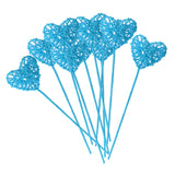 Maxbell Lovely Heart Cane Rattan Light Wedding Christmas Romantic Decor Hanging Blue